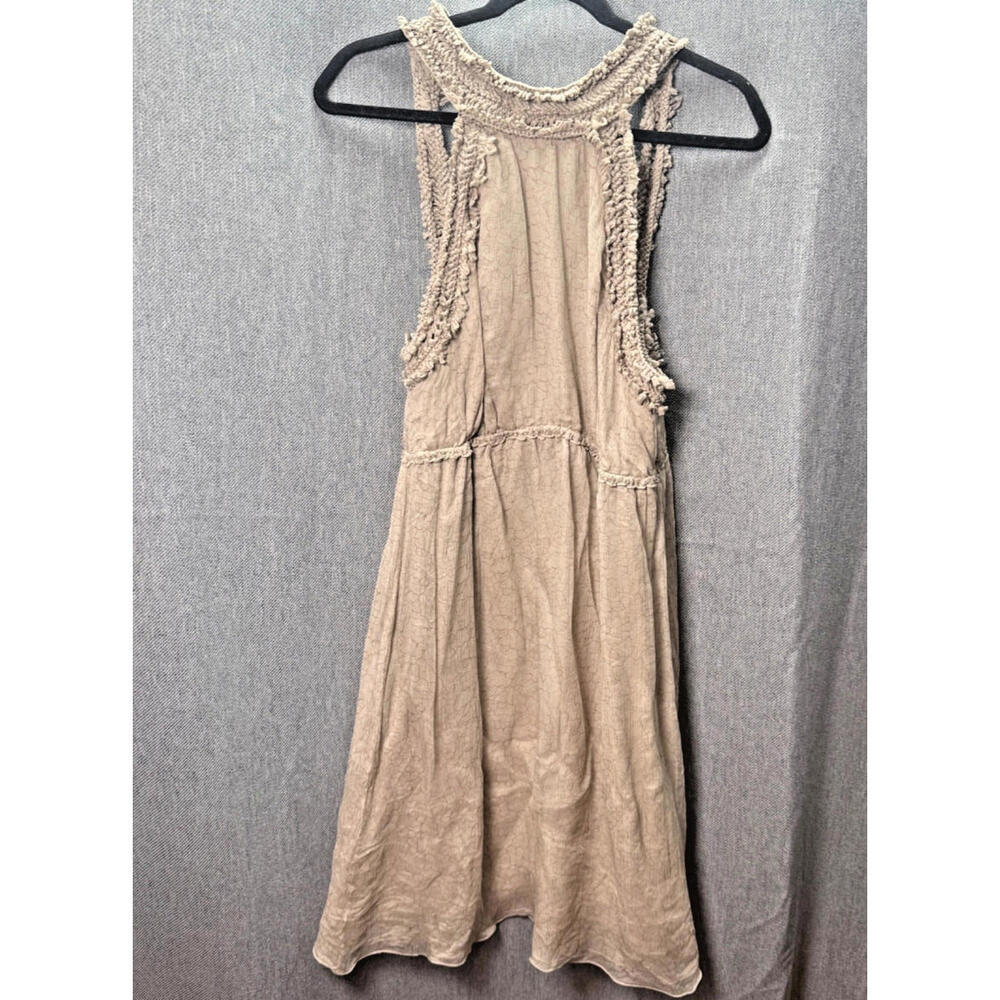 Leon Max Women's L Limited Edition Beige‎ 100% Silk Halter Cocktail Dress